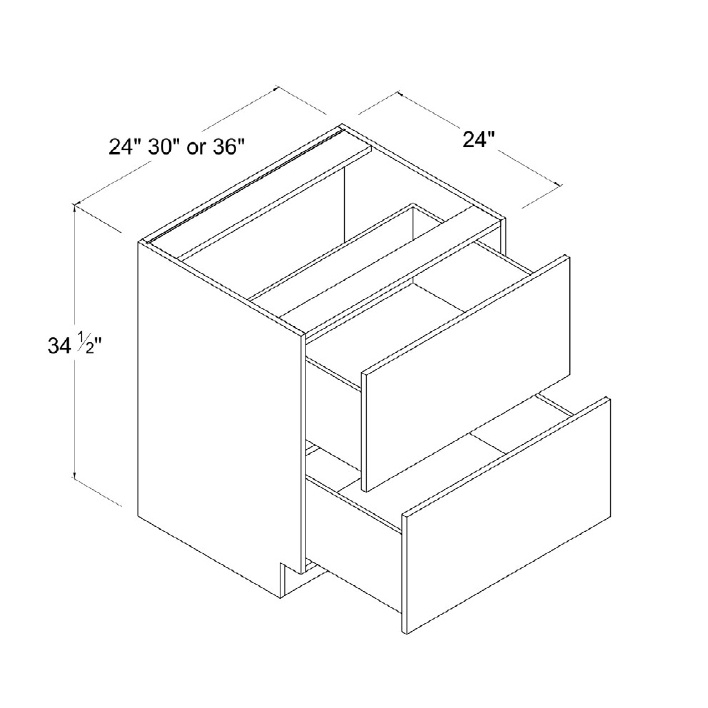 Two Drawer Base Cabinet