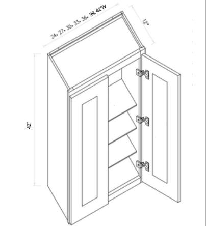 42''H Wall Cabinet Double Door