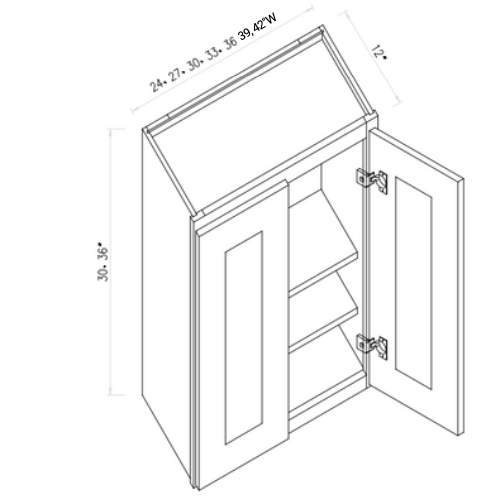 36''H Wall Cabinet Double Door
