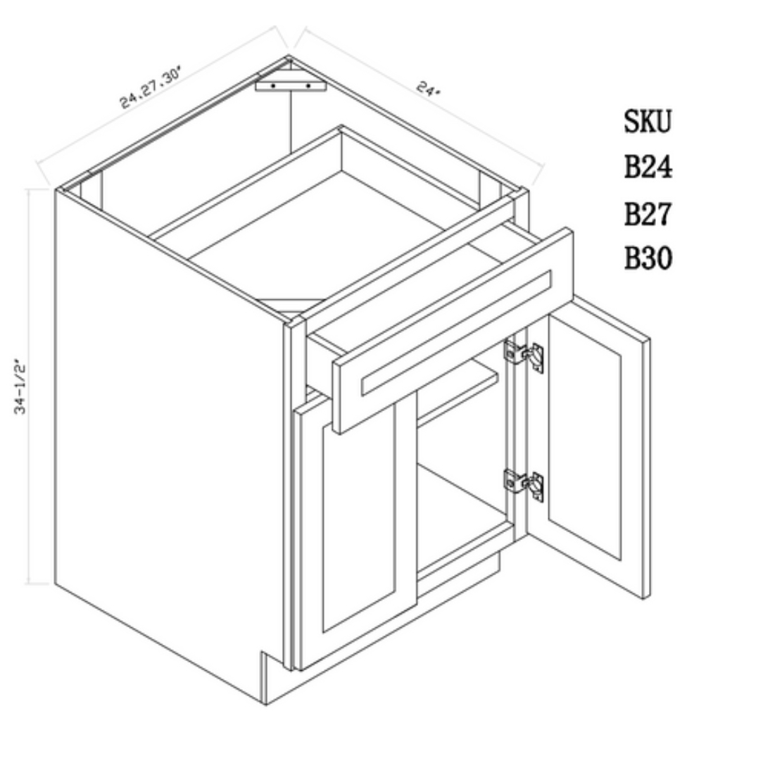 Single Drawer Double Door Base Cabinet