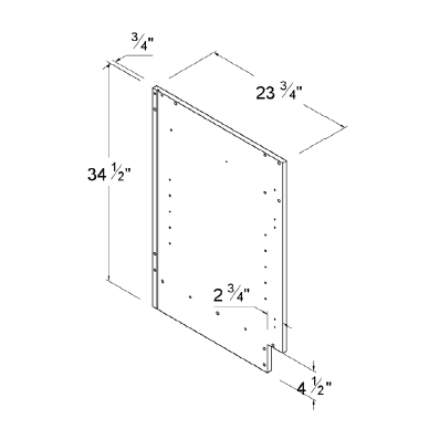 Finished Left Side Panel for Base Cabinets