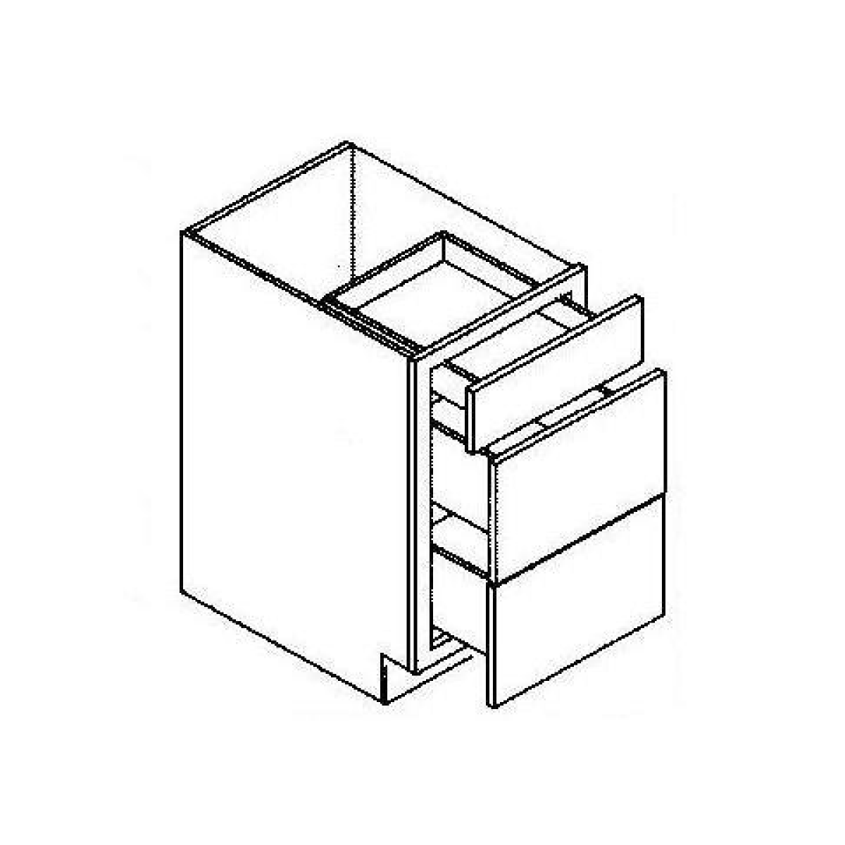 Three Drawer Base Cabinet