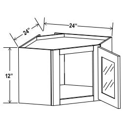 Wall Diagonal Glass Door Corner Cabinet