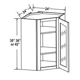 Wall Diagonal Glass Door Corner Cabinet