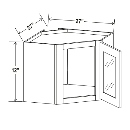 Wall Diagonal Glass Door Corner Cabinet