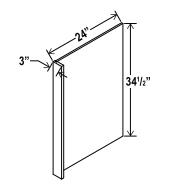 Dishwasher Return Panel w/3"W Filler