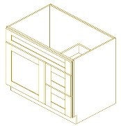 Vanity Sink Base Cabinet with Right Side Drawers