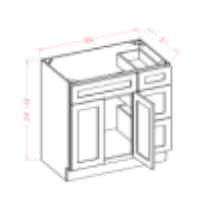 Vanity Sink Base Cabinet with Left Side Drawers