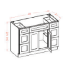 Vanity Sink Base Cabinet with Drawers