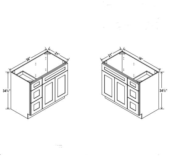 Vanity Sink Base with Drawer Right