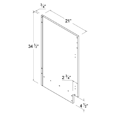 Finished Left Side Panel for Vanity Cabinets
