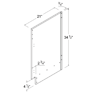 Finished Right Side Panel for Vanity Cabinets
