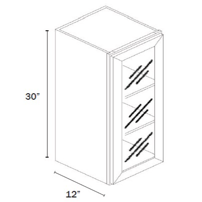 30''H Wall Cabinet Single Glass Door