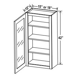 42''H-Wall Glass Door Cabinet