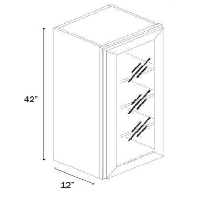 42''H Wall Cabinet Single Glass Door