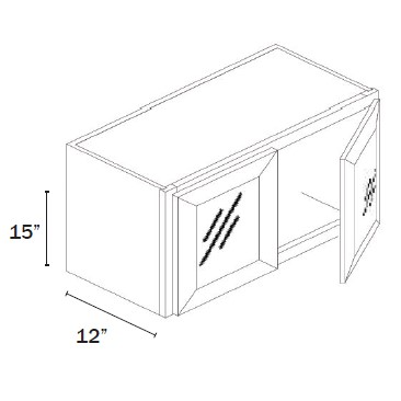 Double Door Bridge Wall Cabinet Glass Door