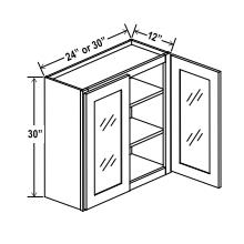 30''H-Wall Glass Door Cabinet