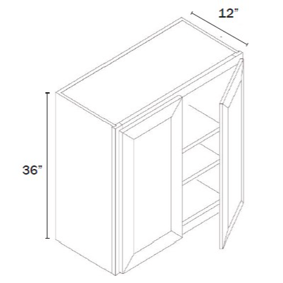 36''H Wall Cabinet Double Door