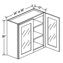 36''H Wall Cabinet Glass Door