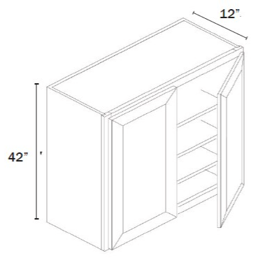 42''H Wall Cabinet Double Door