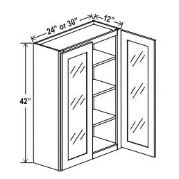 42''H-Wall Glass Door Cabinet