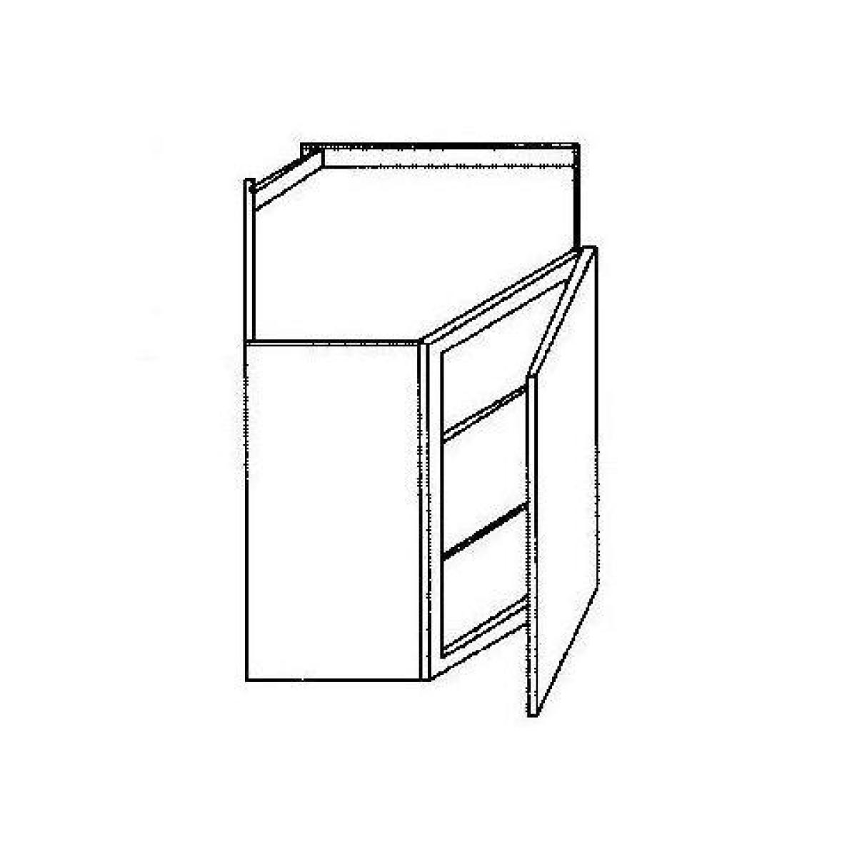 Diagonal Corner Wall Cabinet Glass Door