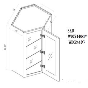 Wall Diagonal Cabinet Glass Door