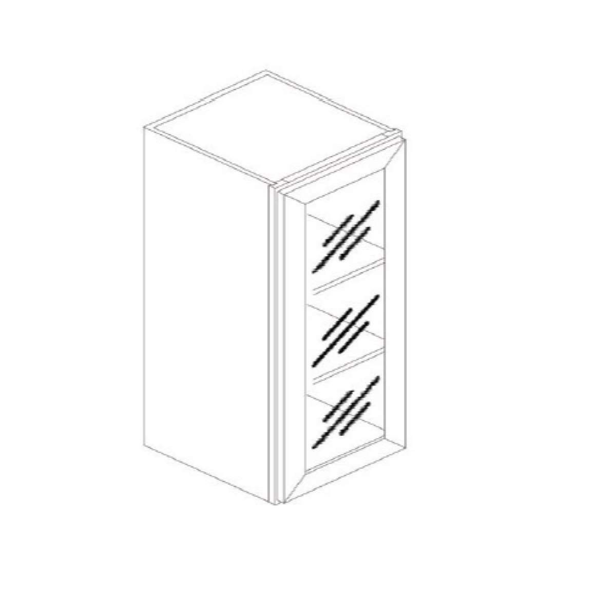 42''H Wall Cabinet Glass Door