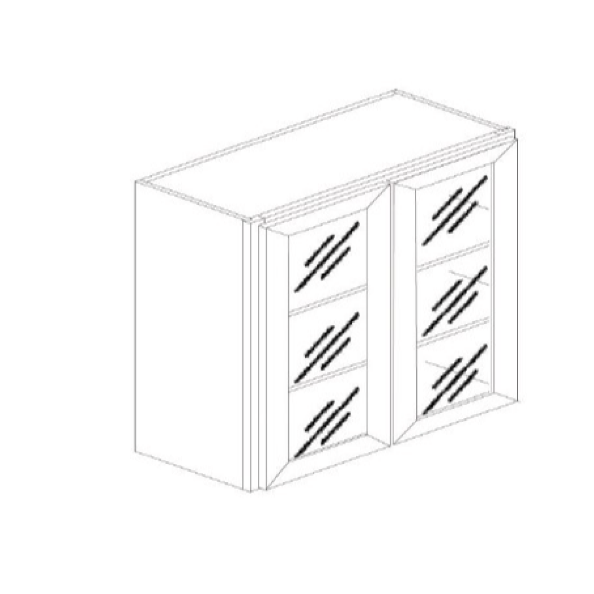 36''H Wall Cabinet Glass Door