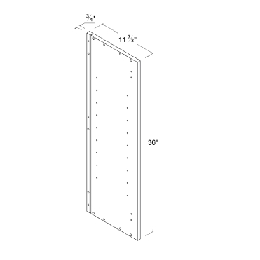 Finished Left Side Panel for 36"H Wall cabinets