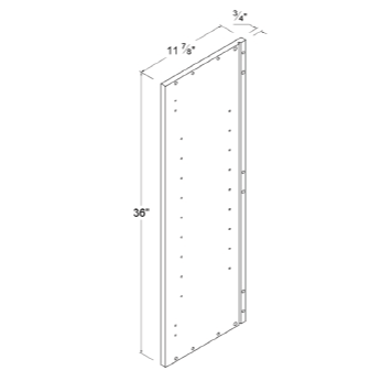 Finished Right Side Panel for 36"H Wall cabinets