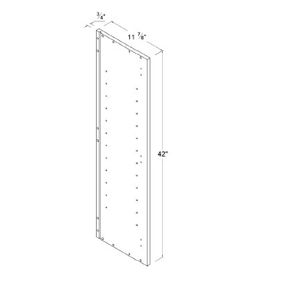 Finished Left Side Panel for 42"H Wall cabinets