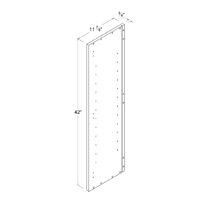 Finished Right Side Panel for 42"H Wall cabinets